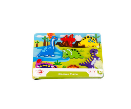 Tooky Toy - Ξύλινο Παζλ με Δεινόσαυρους - Ηλικία 1+, Παίκτες 1+