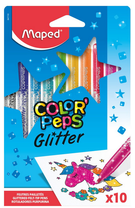 Maped - Μαρκαδόροι με Glitter x10 Σε χάρτινο κουτί