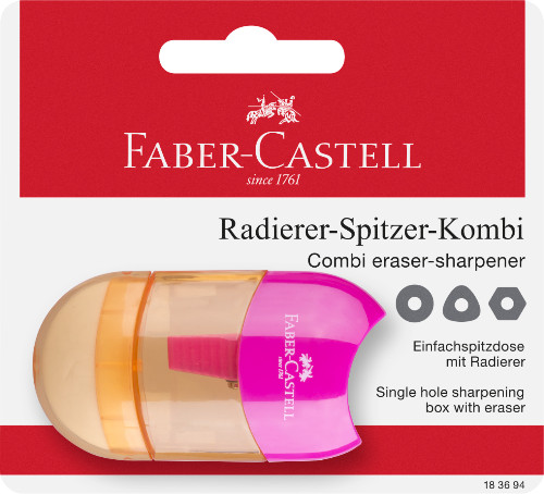Faber Castell - Γόμα-Ξύστρα Apple Combi (Ροζ)