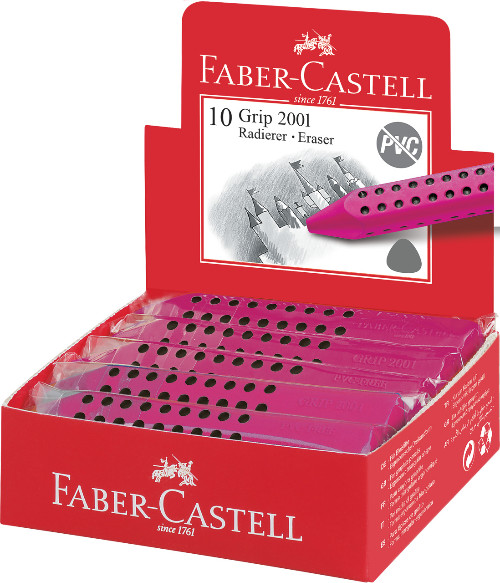 Faber Castell - Γόμα Τριγωνική για Μολύβι Grip(Ροζ)