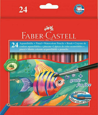 Faber Castell - Ξυλομπογιές Ακουαρέλας σετ των 24τμχ & Πινέλο