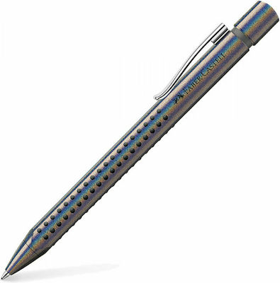 Faber Castell Στυλό Grip με Γκρι Μελάνι (Glam Ασημί)