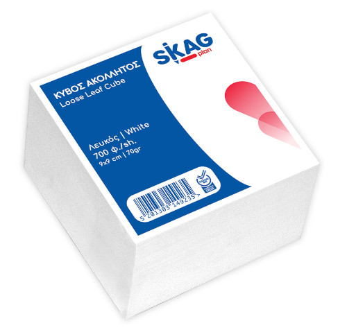 Skag(Plan) Χαρτάκια Σημειώσεων σε Κύβο Λευκό ,700 Φύλλα (9x9cm)