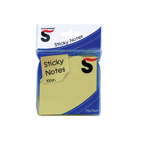 Skag(Plan) Αυτοκόλλητα Χαρτάκια Σημειώσεων Κίτρινα 75x75mm (100 φύλλων)