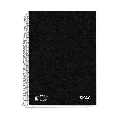 Skag(Learn) Τετράδιο Σπιράλ Basic Black 5 Θεμάτων 17x25cm (Νο9215)