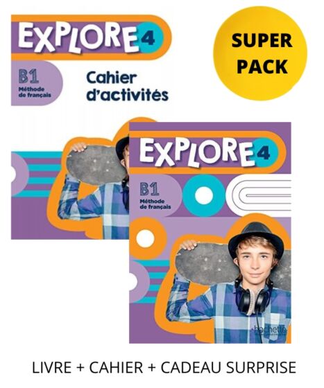 Explore 4 - Super Pack (Livre + Cahier + Cadeau Suprise) - Hachette