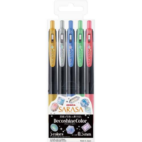Sarasa Zebra Στυλό Deco Shine 0.5mm (Σετ 5 χρωμάτων)