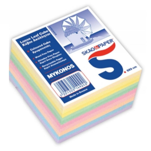 Skag(Plan) Χαρτάκια Σημειώσεων σε Κύβο Διάφορα Χρώματα,500 Φύλλα (9x9cm)