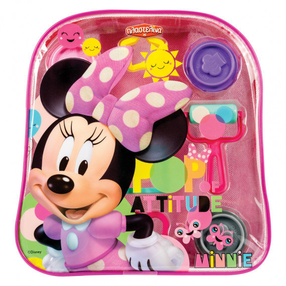 AS Πλαστελίνη Disney Minnie Τσάντα Πλάτης Με 4 Βαζάκια - Καπάκια Καλουπάκια Και 5 Εργαλεία 200gr(3+ Χρονών)