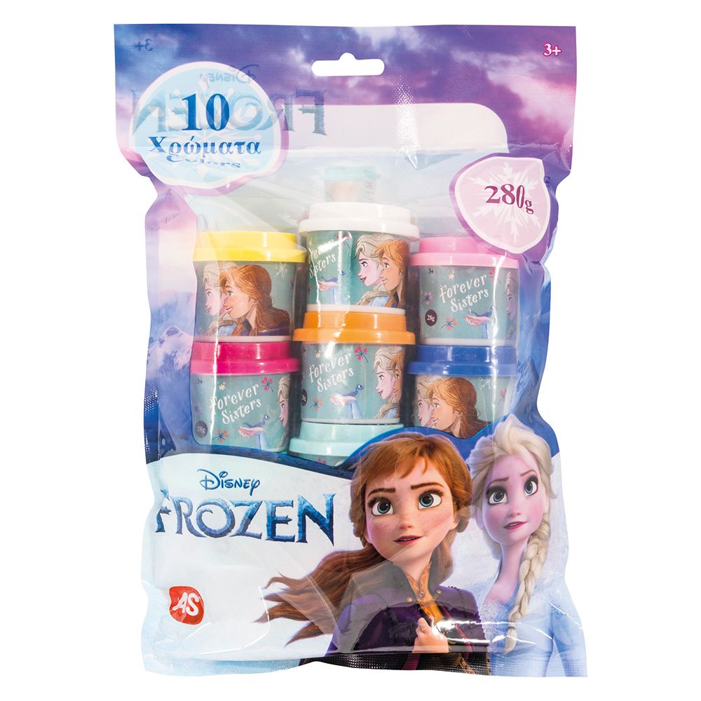 AS Company Πλαστελίνη Disney Frozen Σακουλάκι Με 10 Βαζάκια Και Καπάκια Καλουπάκια 280gr (Για 3+ Χρονών)​