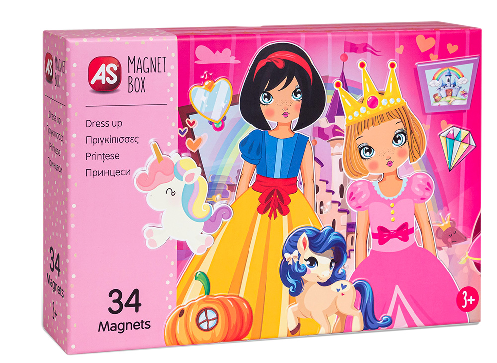 AS Company Magnet Box Πριγκίπισσες Dress Up Mix And Match 34 Εκπαιδευτικοί Χάρτινοι Μαγνήτες (Για 3+ Χρονών)