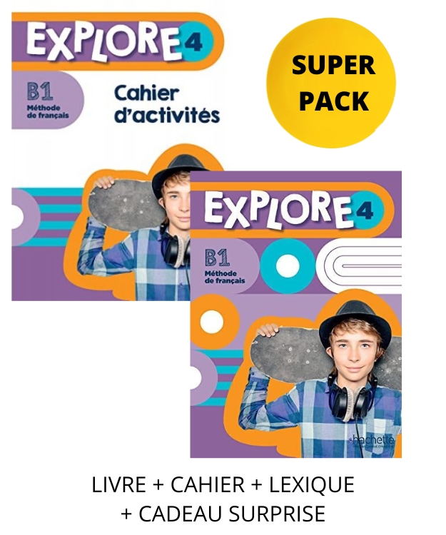 Explore 4 Super Pack (Livre + Cahier + Lexique + Cadeau Surprise)