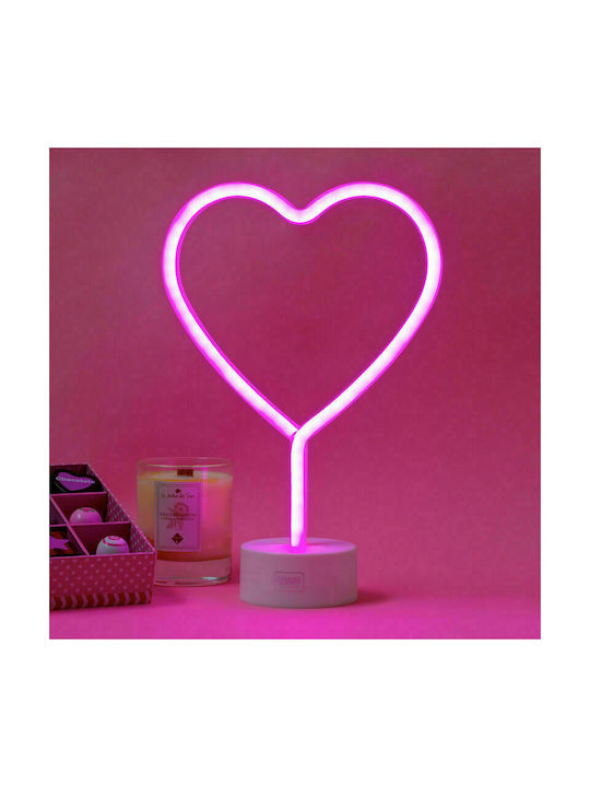 Legami Milano Επιτραπέζιο Διακοσμητικό Φωτιστικό Neon Μπαταρίας σε Ροζ Χρώμα (Σχήμα Καρδιάς)