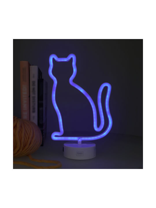 Legami Milano Επιτραπέζιο Διακοσμητικό Φωτιστικό Neon Μπαταρίας σε Μωβ Χρώμα (Σχήμα Γάτας)