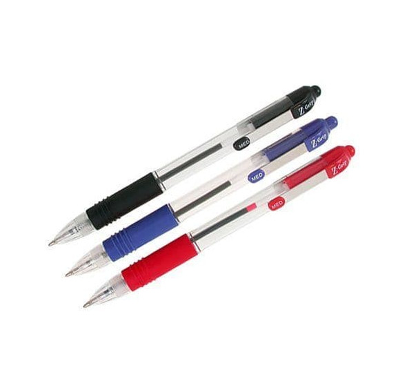 Zebra Στυλό Z-Grip Ballpoint 1mm(Μαύρο μελάνι με κουμπί)