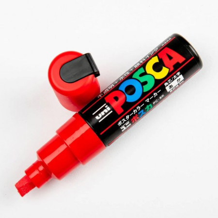 Uni Posca(Uni-Ball) Μαρκαδόρος PC-8K 8mm (Κόκκινο)