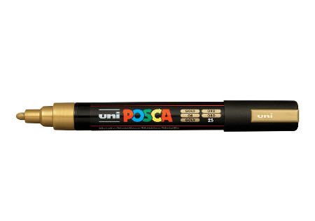 Uni Posca(Uni-Ball) Μαρκαδόρος PC-5M 1.8-2.5mm (Χρυσό)