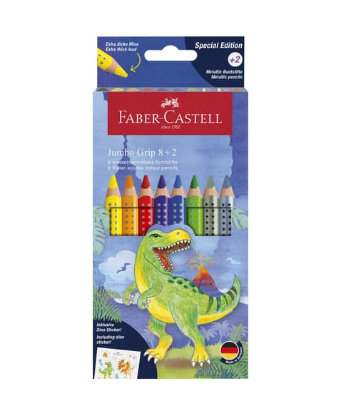 Faber Castell Ξυλομπογιές Jumbo Grip (Σετ  8-2τμχ)