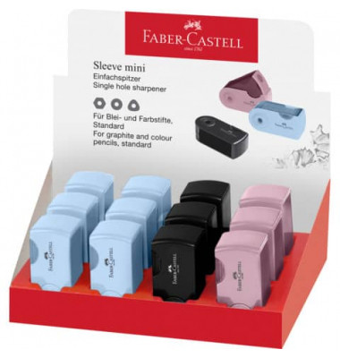 Faber-Castell Ξύστρα Μονή Βαρελάκι Sleeve Mini (Διάφορα Χρώματα)