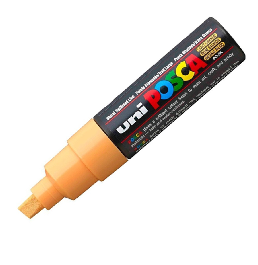 Uni Posca(Uni-Ball) Μαρκαδόρος PC-8K 8mm (Ανοιχτό Πορτοκαλί)