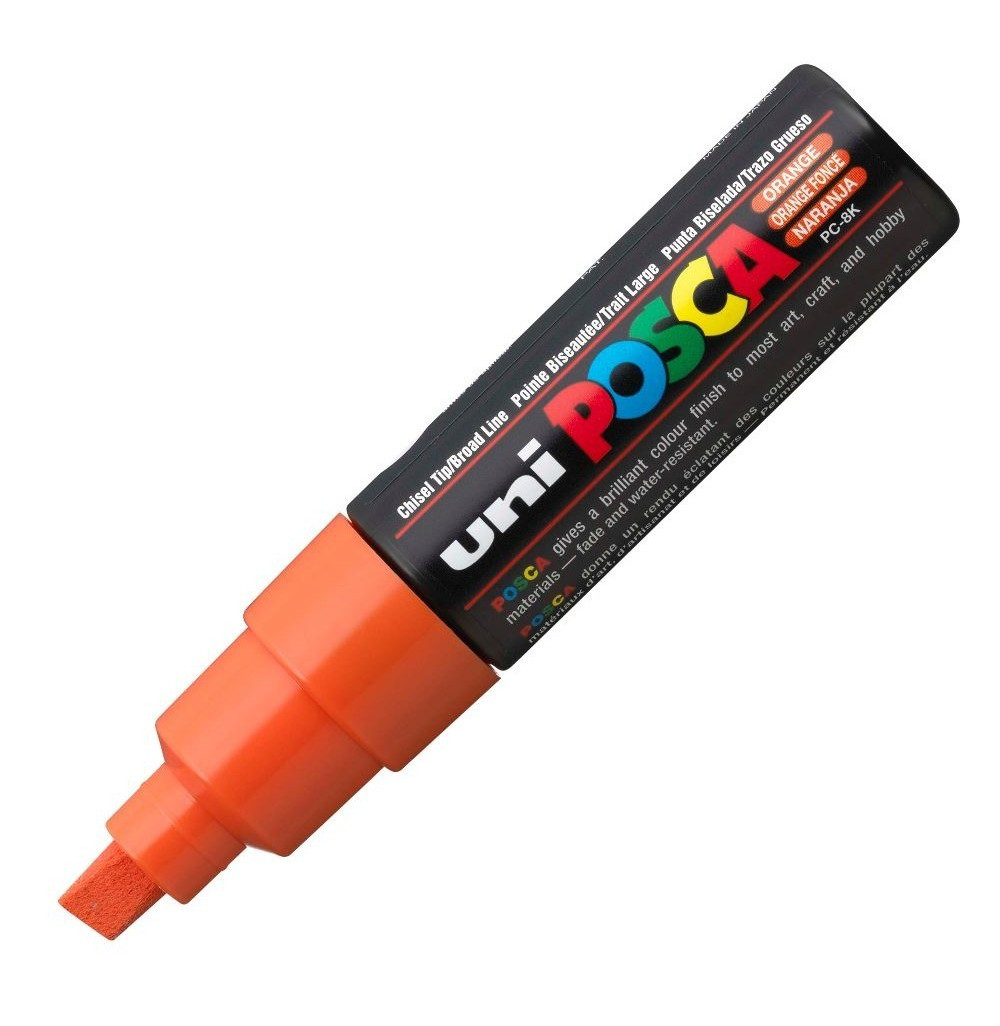 Uni Posca(Uni-Ball) Μαρκαδόρος PC-8K 8mm (Σκούρο Πορτοκαλί)