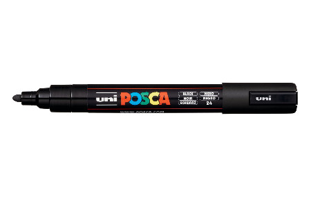 Uni Posca(Uni-Ball) Μαρκαδόρος PC-5M 1.8-2.5mm (Μαύρο)