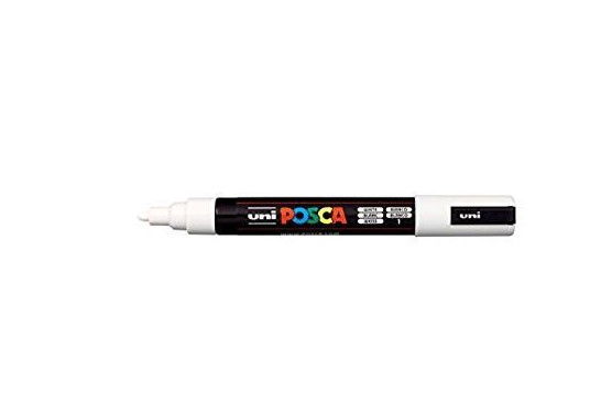 Uni Posca(Uni-Ball) Μαρκαδόρος PC-5M 1.8-2.5mm (Λευκό)