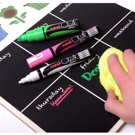 Uni Chalk Markers Μαρκαδόρος Κιμωλίας PWE-5K 1.8-2.5mm (Γαλάζιο)