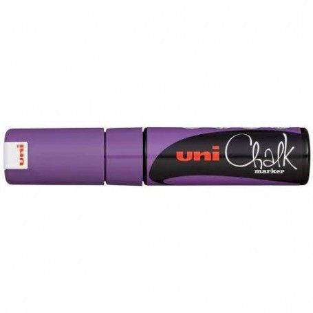 Uni Chalk Markers Μαρκαδόρος Κιμωλίας PWE-8k 8.00mm (Μωβ)