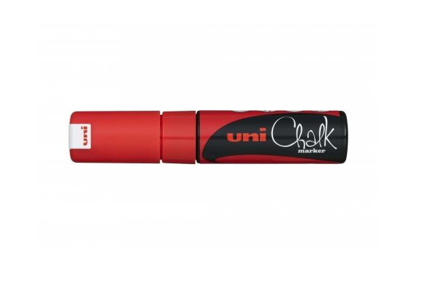 Uni Chalk Markers Μαρκαδόρος Κιμωλίας PWE-8k 8.00mm (Κόκκινο)