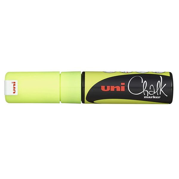 Uni Chalk Markers Μαρκαδόρος Κιμωλίας PWE-8k 8.00mm (Κίτρινο)