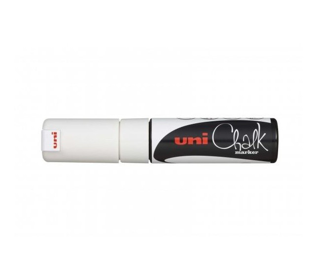 Uni Chalk Markers Μαρκαδόρος Κιμωλίας PWE-8k 8.00mm (Λευκό)