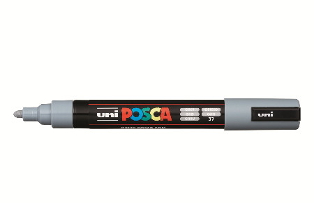 Uni Posca(Uni-Ball) Μαρκαδόρος PC-5M 1.8-2.5mm (Γκρι)