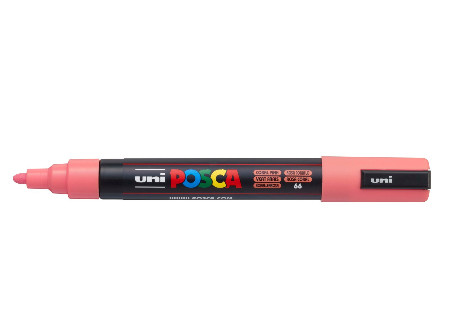 Uni Posca(Uni-Ball) Μαρκαδόρος PC-5M 1.8-2.5mm (Κοραλλί Ροζ)