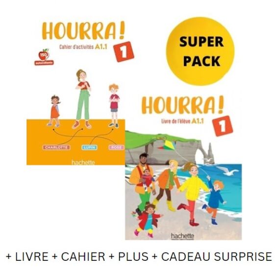 Hourra! 1 (A1.1) - Super Pack (Livre + Cahier + Cadeau Surprise+Plus) - Hachette