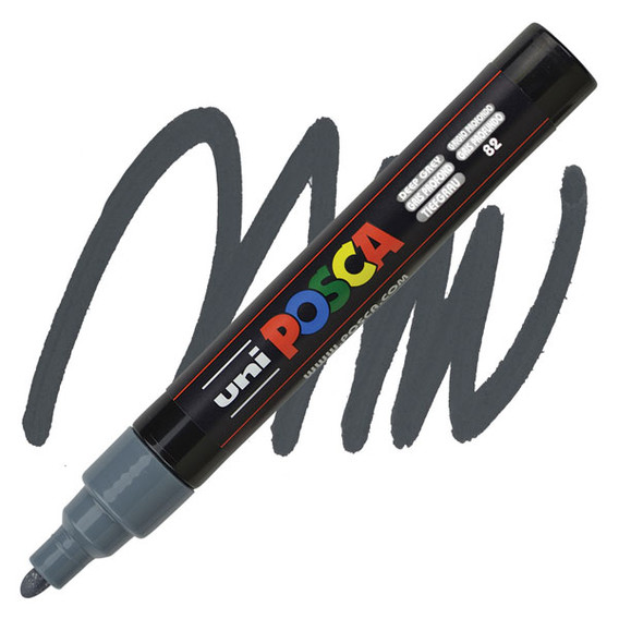 Uni Posca(Uni-Ball) Μαρκαδόρος PC-5M 1.8-2.5mm (Σκούρο Γκρι)