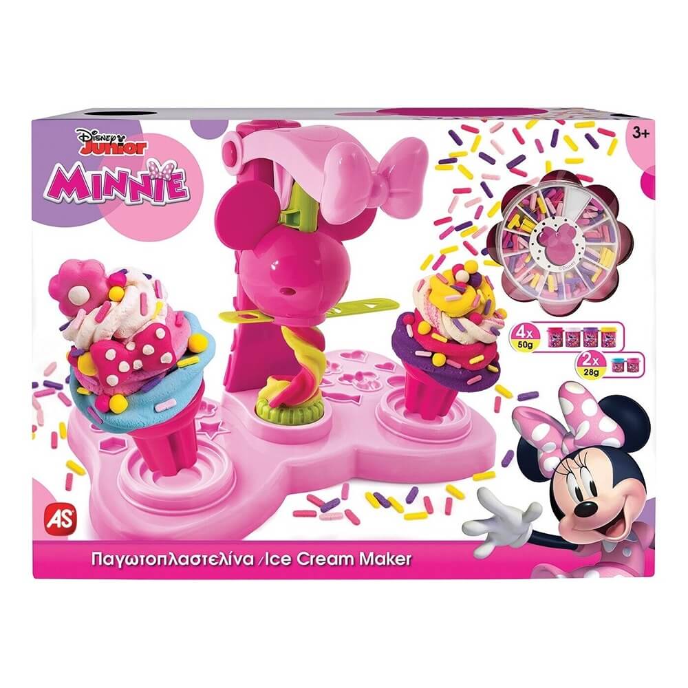 AS Company Πλαστελίνη Disney Minnie Παγωτοπλαστελίνα Με 6 Βαζάκια-Καπάκια Καλουπάκια 256g & Sprinkles (Για 3+)