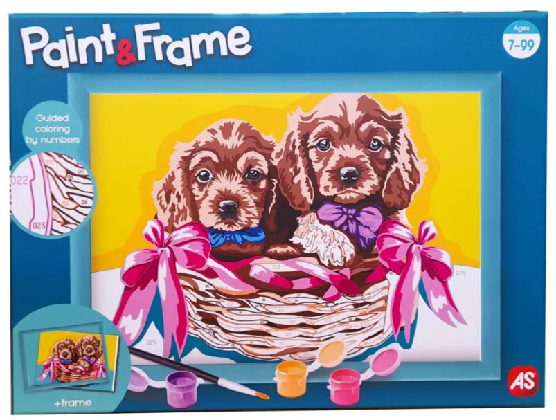 AS Company Paint & Frame Ζωγραφίζω Με Αριθμούς Αdorable Puppies (7+ Χρονών)