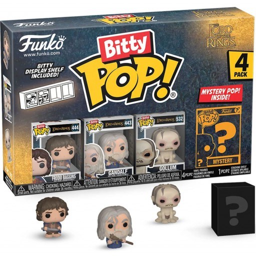 Funko Bitty Pop! 4-Pack: The Lord of the Rings(Frodo Baggins, Gandalf, Gollum Chase) Vinyl Figures