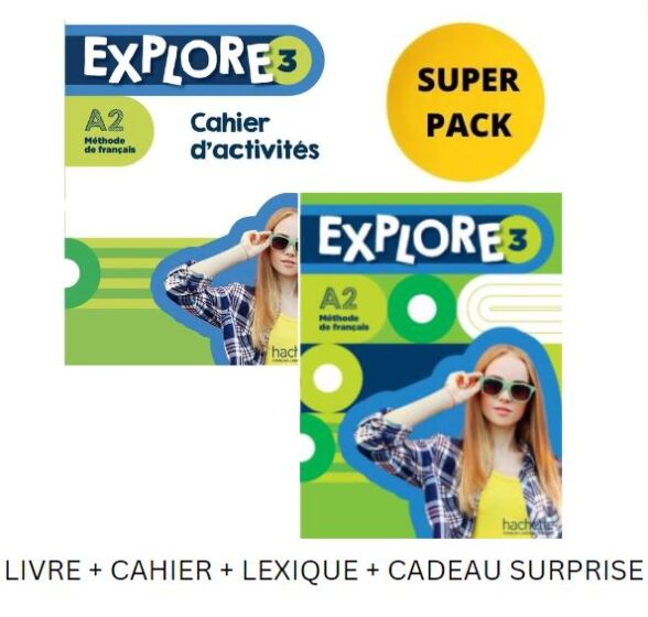 Explore 3  - Super Pack (Livre + Cahier + Lexique + Cadeau Surprise) - Hachette