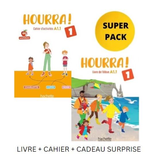 Hourra! 1 (A1.1) -  Super Pack (Livre + Cahier + Cadeau Surprise)