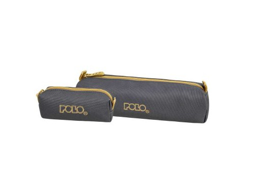 Polo Κασετίνα ''Βαρελάκι'' Original Wallet με φερμουάρ και δώρο πορτοφολάκι (Γκρι/Μουσταρδί)