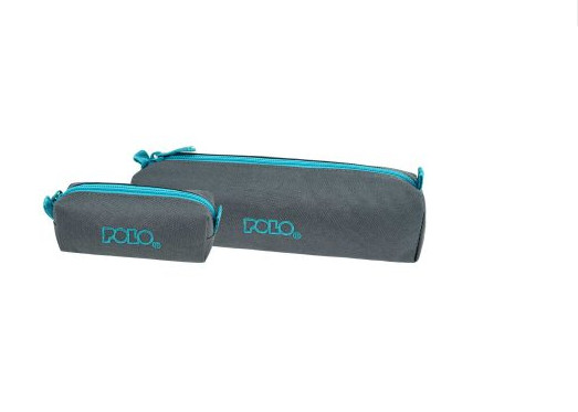 Polo Κασετίνα ''Βαρελάκι'' Original Wallet με φερμουάρ και δώρο πορτοφολάκι (Γκρι/Πετρόλ)