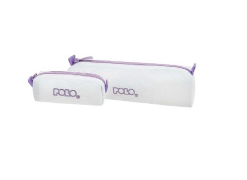 Polo Κασετίνα ''Βαρελάκι'' Original Wallet με φερμουάρ και δώρο πορτοφολάκι (Λευκό/Λιλά)