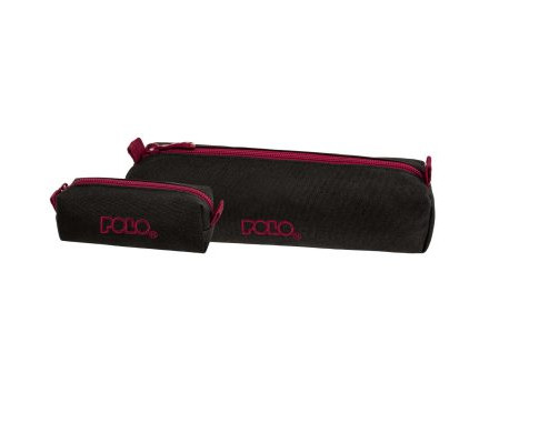 Polo Κασετίνα ''Βαρελάκι'' Original Wallet με φερμουάρ και δώρο πορτοφολάκι (Μαύρο/Μπορντό)