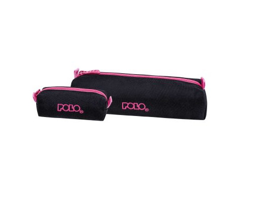 Polo Κασετίνα ''Βαρελάκι'' Original Wallet με φερμουάρ και δώρο πορτοφολάκι (Μαύρο/Φούξια)