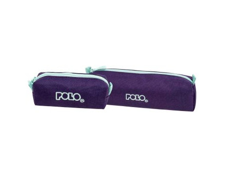 Polo Κασετίνα ''Βαρελάκι'' Original Wallet με φερμουάρ και δώρο πορτοφολάκι (Μωβ/Τιρκουάζ)