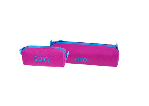 Polo Κασετίνα ''Βαρελάκι'' Original Wallet με φερμουάρ και δώρο πορτοφολάκι (Φούξια/Κυανό)