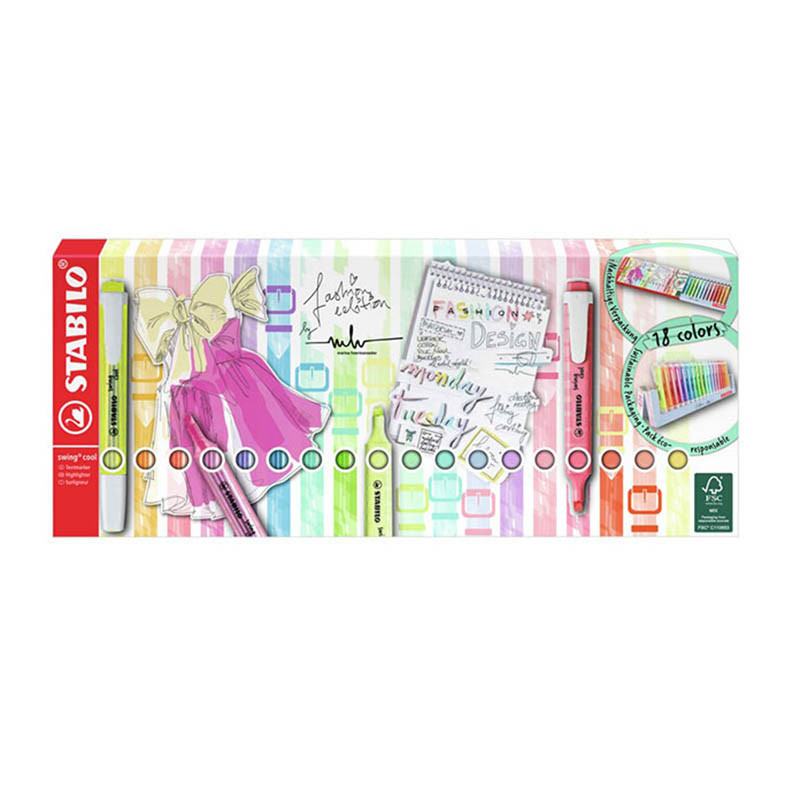 Stabilo Swing Cool Deskset 275/18 Μαρκαδόροi Υπογράμμισης (18τεμ)