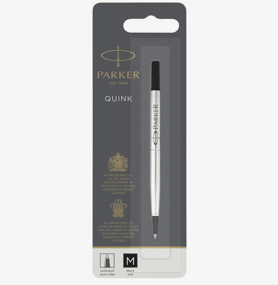 Parker Quink Rollerball Ανταλλακτικό Medium Μαύρο